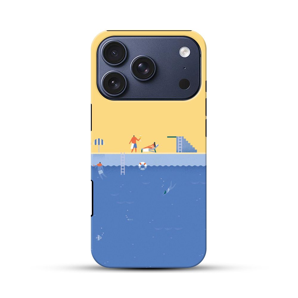 夏の海と水中スイマー iPhone 17 Proオリジナルハ耐衝撃ケース