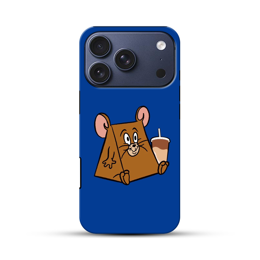 ドリンクを持つネズミ iPhone 17 Proオリジナルハ耐衝撃ケース