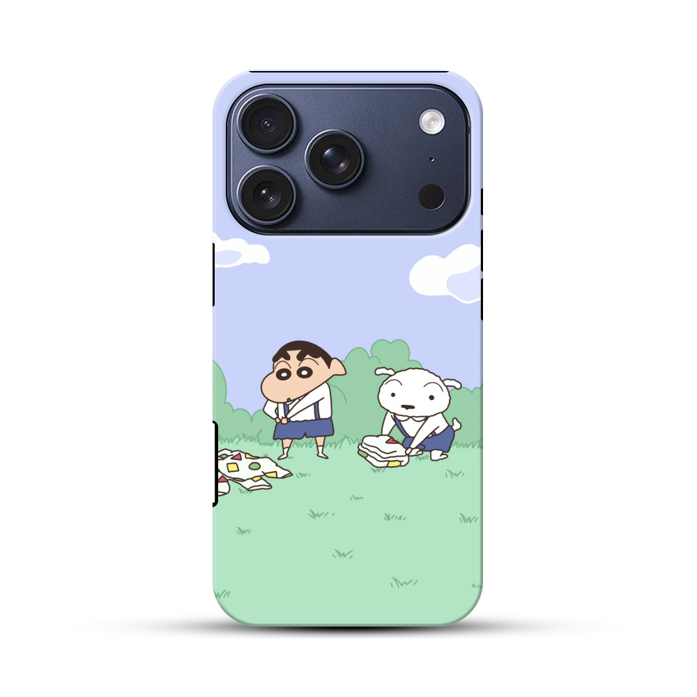 しんちゃんとシロの遊び iPhone 17 Proオリジナルハ耐衝撃ケース