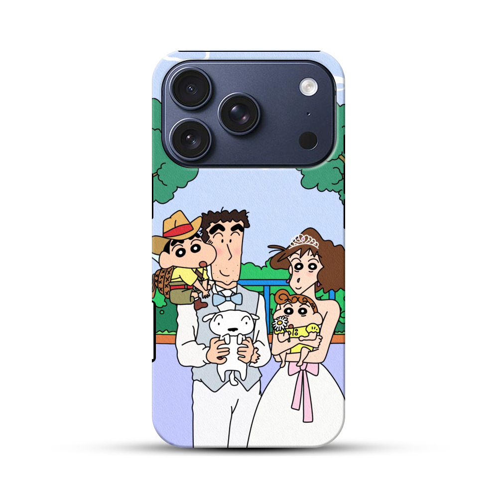 野原家族イラスト iPhone 17 Proオリジナルハ耐衝撃ケース