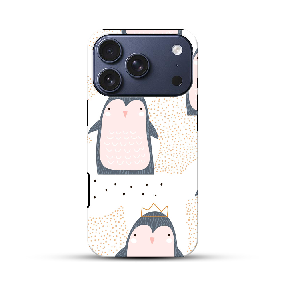 王冠をかぶったペンギンのパターン iPhone 17 Proオリジナルハ耐衝撃ケース