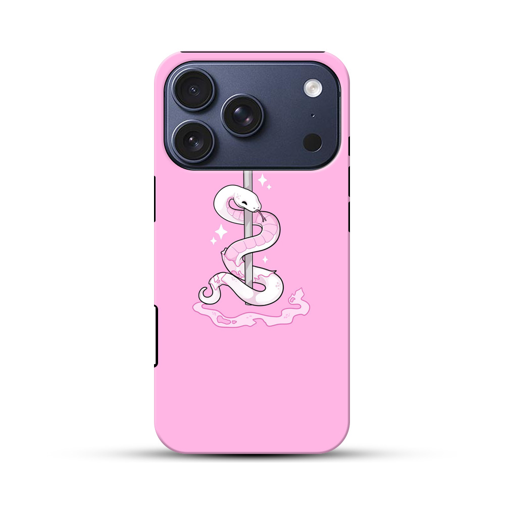 ピンクのヘビと棒 iPhone 17 Proオリジナルハ耐衝撃ケース