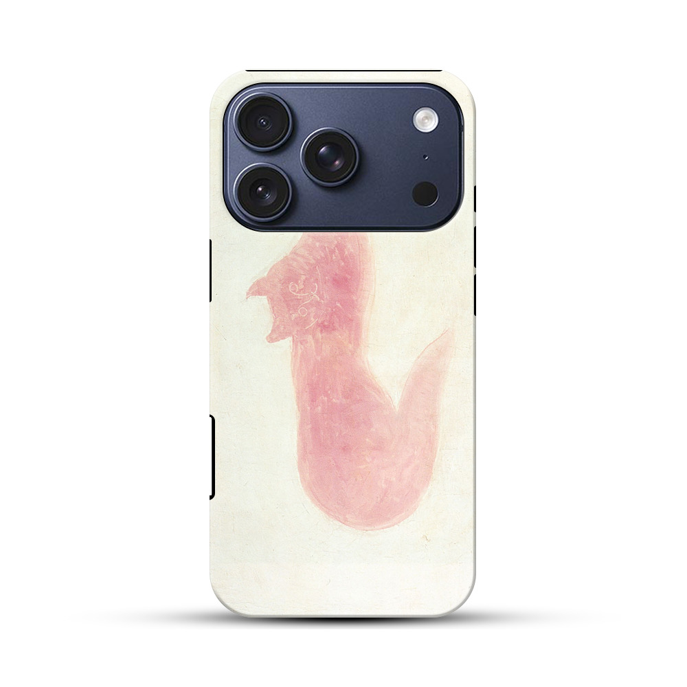 ピンクのキツネシルエット iPhone 17 Proオリジナルハ耐衝撃ケース