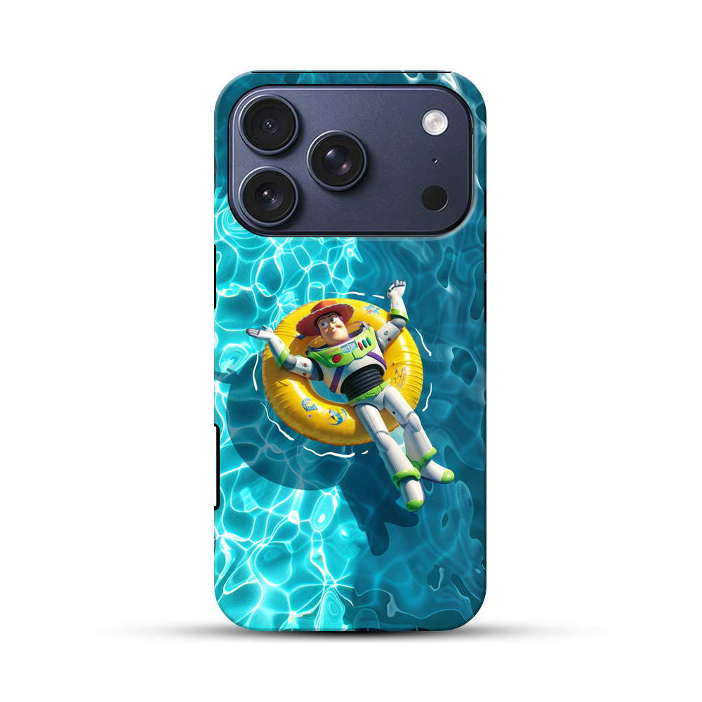 浮き輪の宇宙飛行士フィギュア iPhone 17 Proオリジナルハ耐衝撃ケース