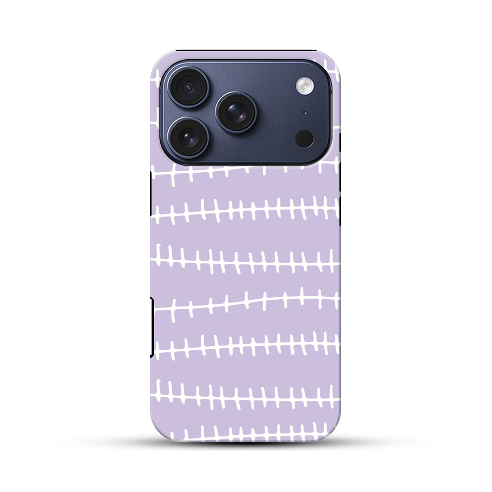 ラベンダーのストライプ模様 iPhone 17 Proオリジナルハ耐衝撃ケース