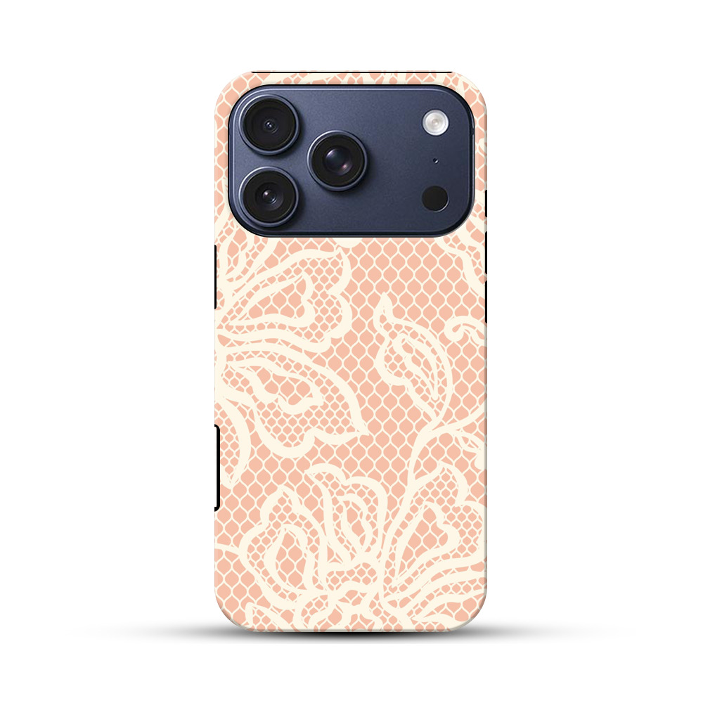 レース柄の花模様 iPhone 17 Proオリジナルハ耐衝撃ケース