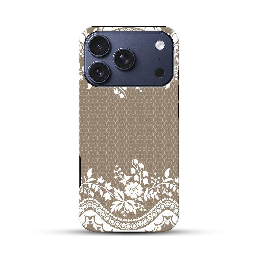 レースのフローラルパターン iPhone 17 Proオリジナルハ耐衝撃ケース