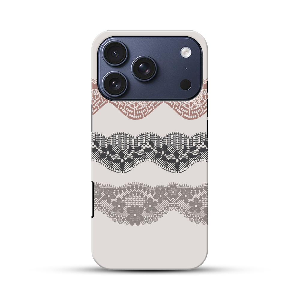 レースの縁取りパターン iPhone 17 Proオリジナルハ耐衝撃ケース