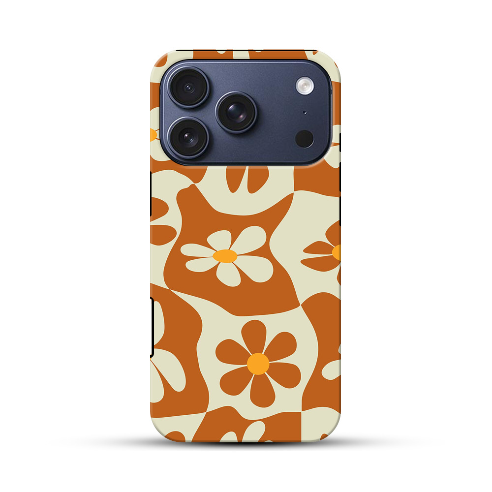 レトロフラワーパターン iPhone 17 Proオリジナルハ耐衝撃ケース