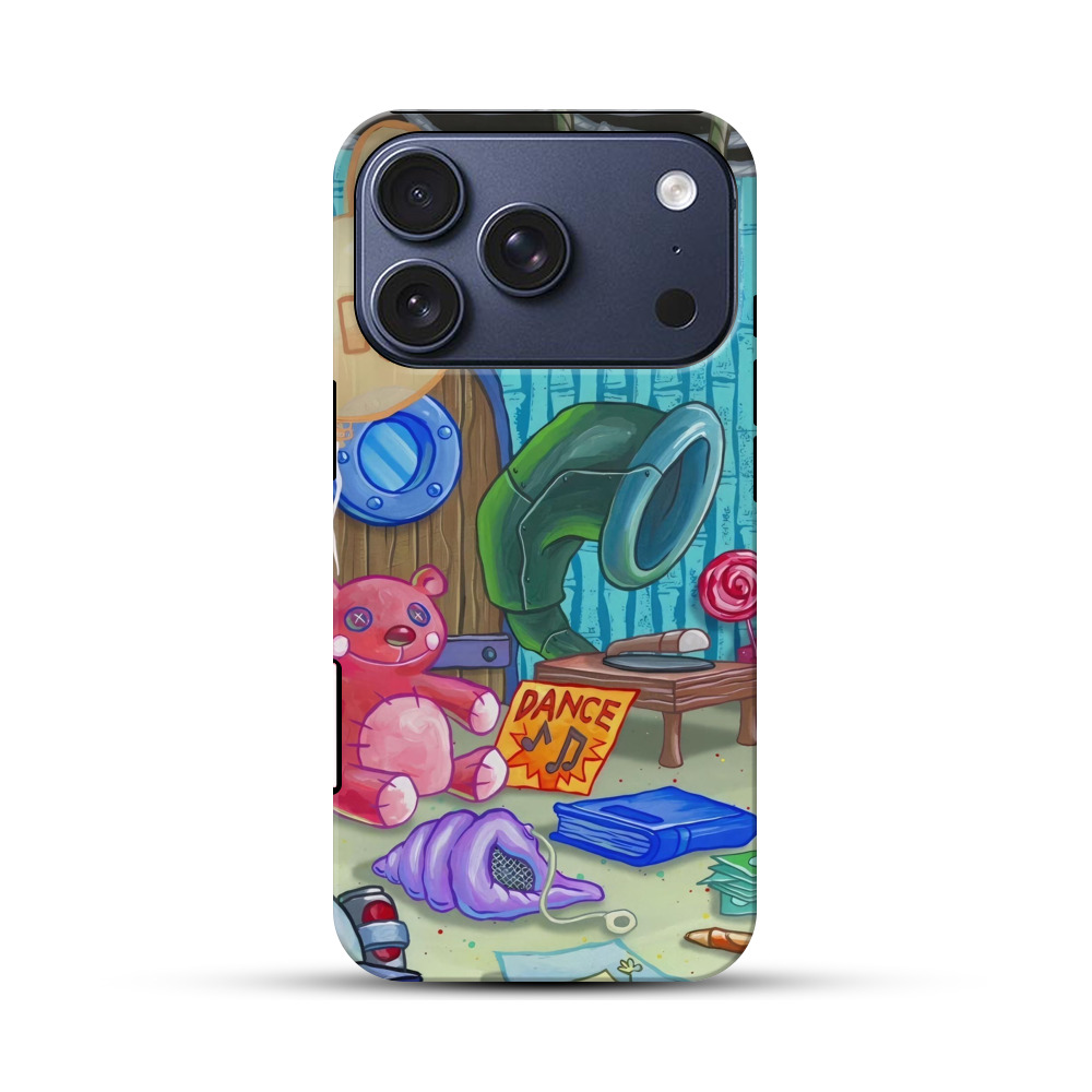 レトロな蓄音機とぬいぐるみ iPhone 17 Proオリジナルハ耐衝撃ケース