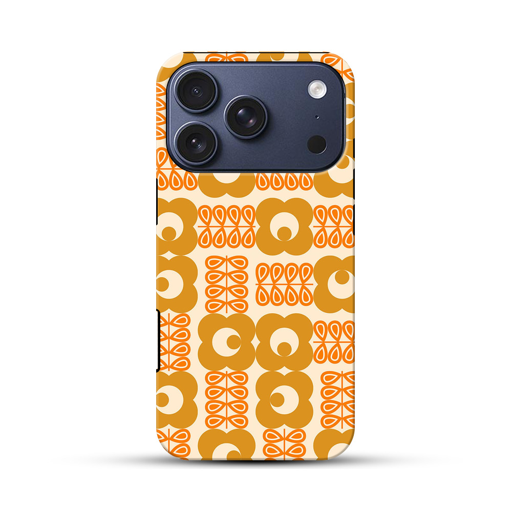 レトロフラワーパターン iPhone 17 Proオリジナルハ耐衝撃ケース