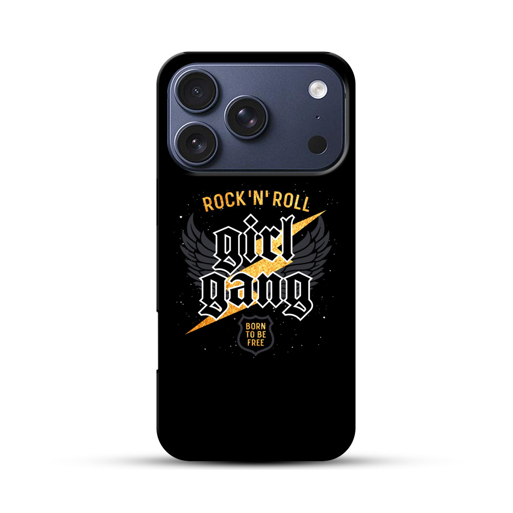 ロックンロール ガールギャング ロゴデザイン iPhone 17 Proオリジナルハ耐衝撃ケース