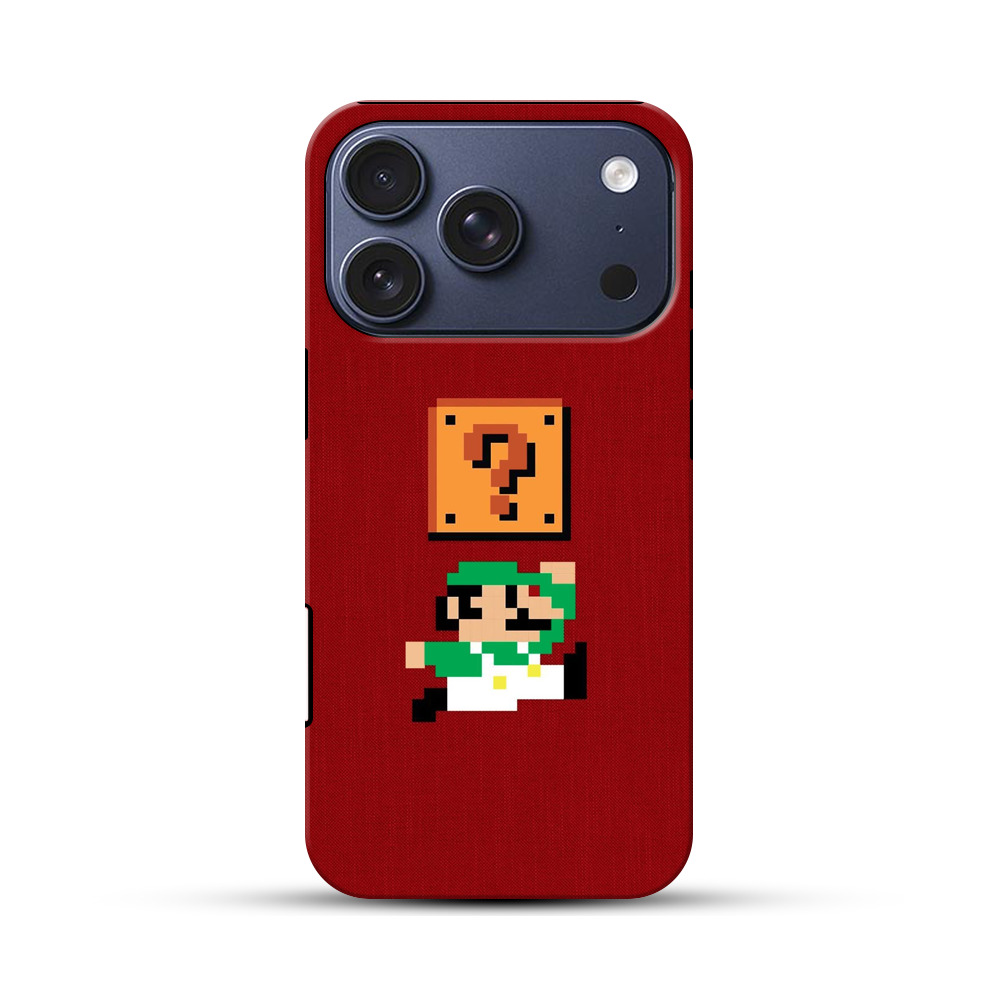 ルイージとクエスチョンブロック iPhone 17 Proオリジナルハ耐衝撃ケース