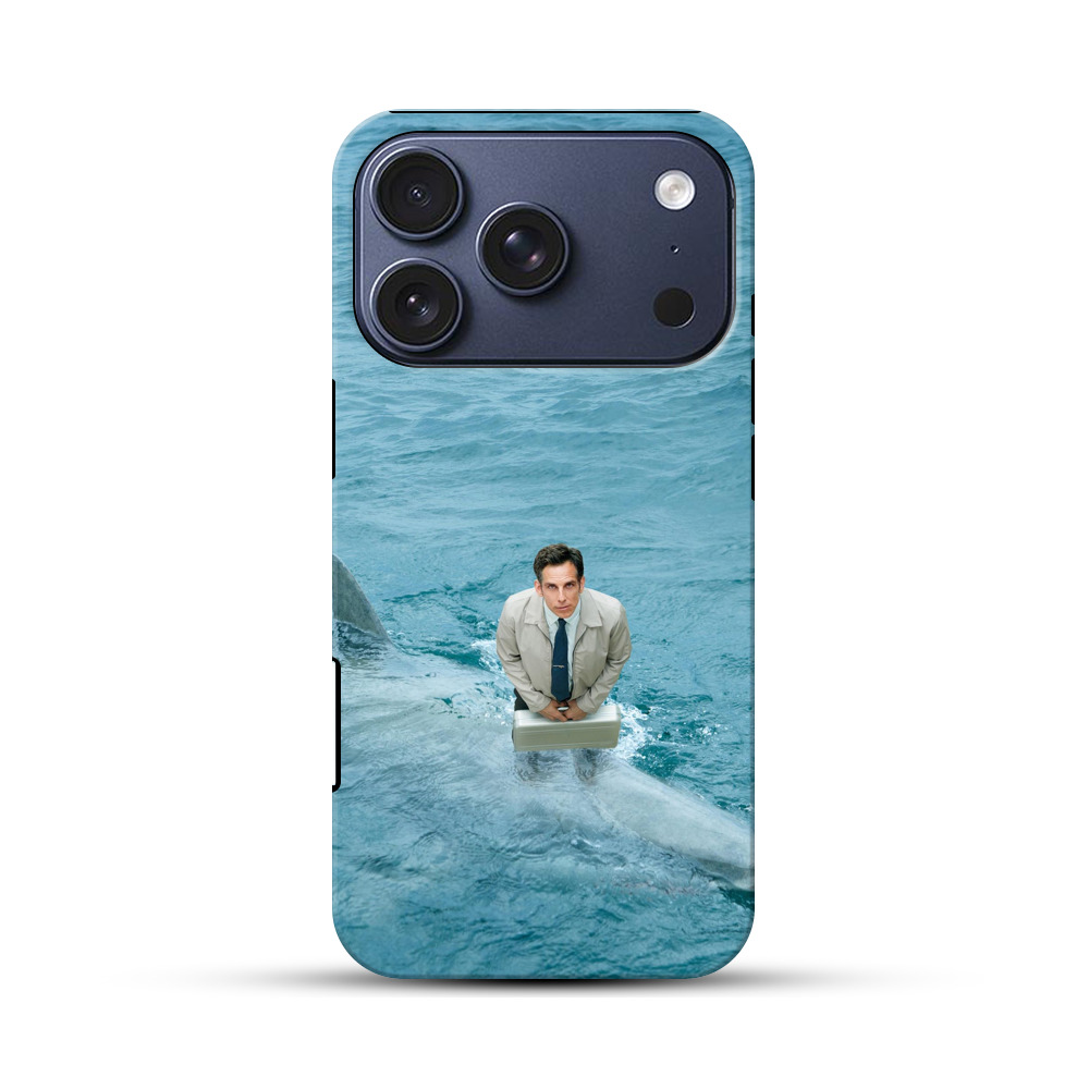 サメの背中に立つ男性 iPhone 17 Proオリジナルハ耐衝撃ケース