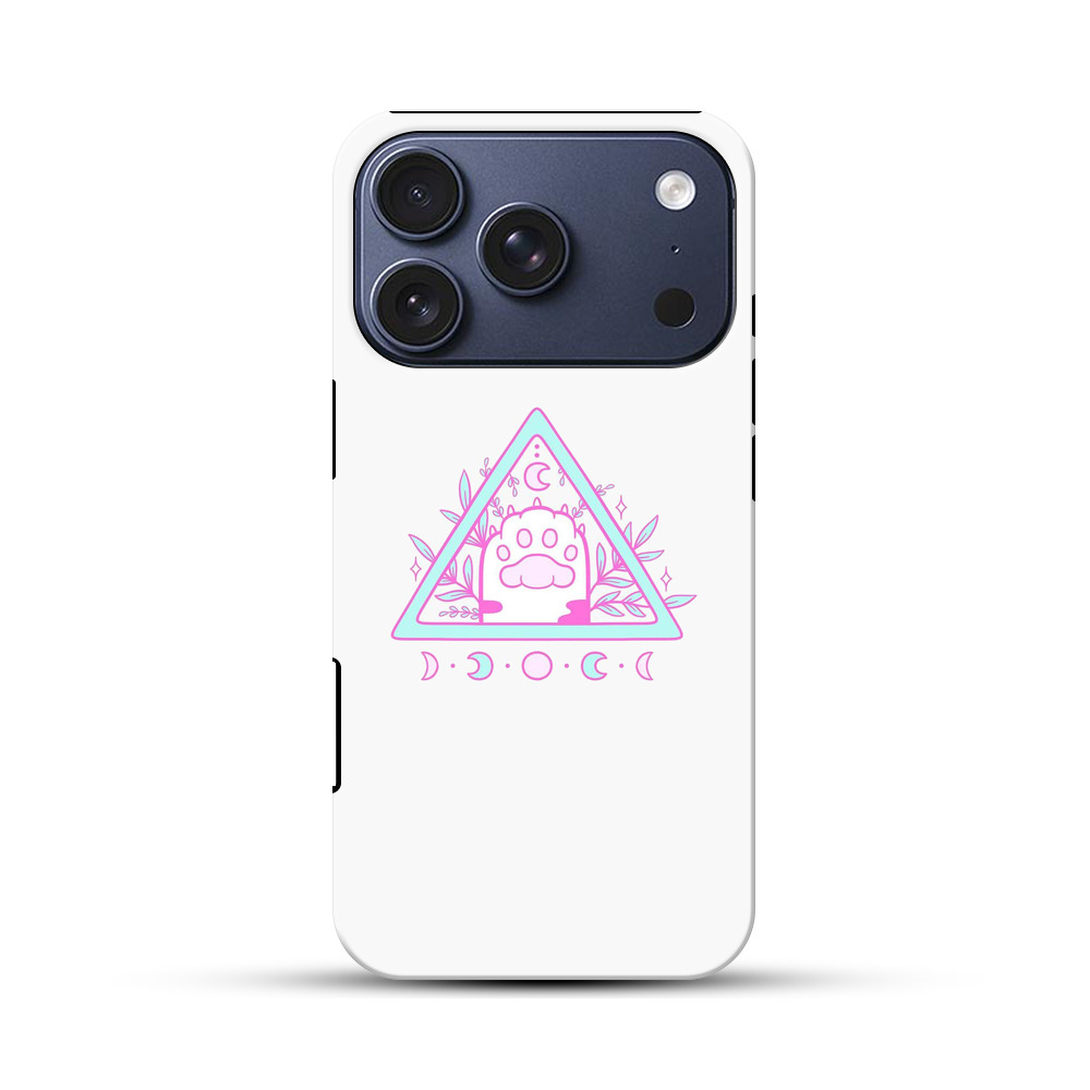 三角形の中の肉球と月の満ち欠け iPhone 17 Proオリジナルハ耐衝撃ケース