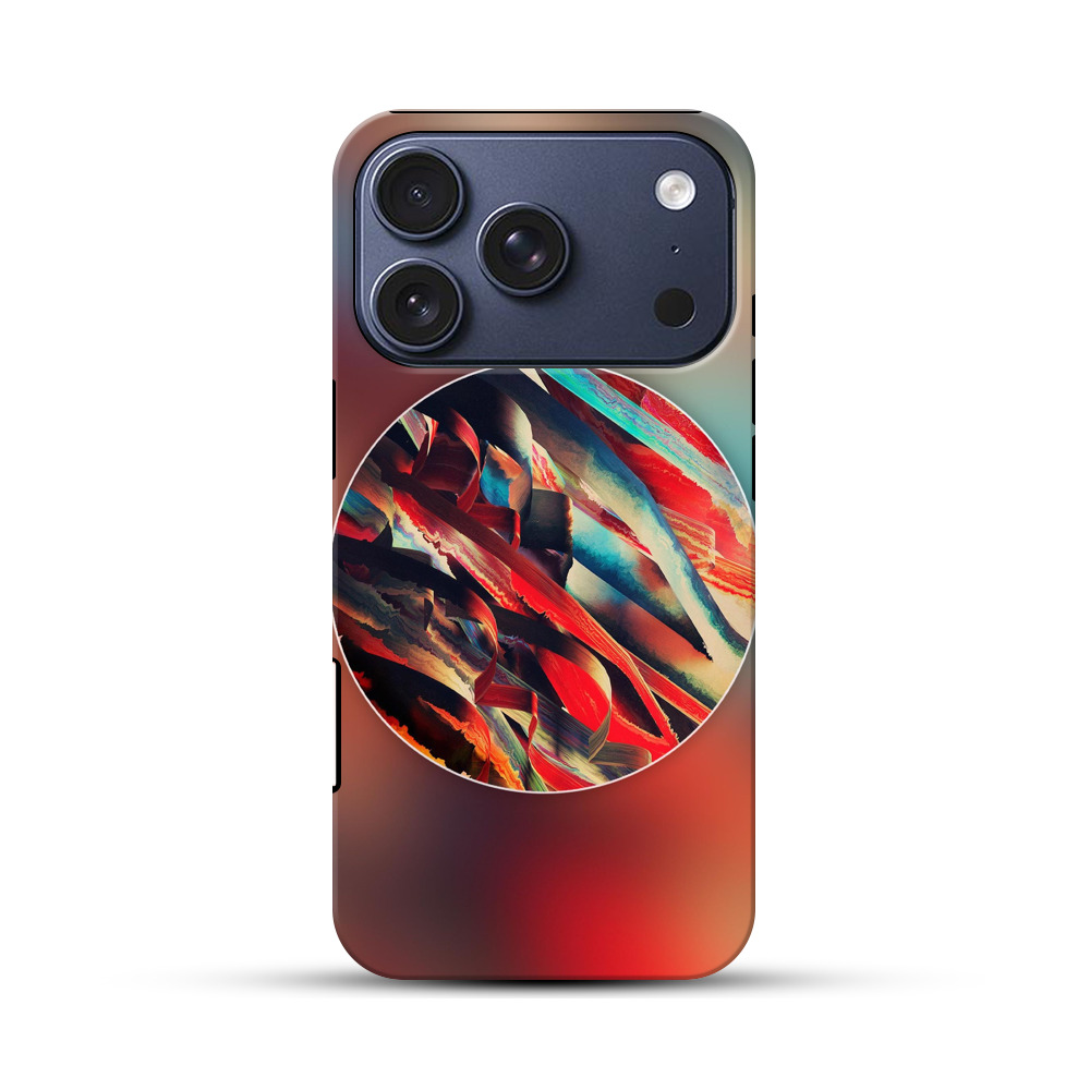 赤と青の抽象幾何学 iPhone 17 Proオリジナルハ耐衝撃ケース