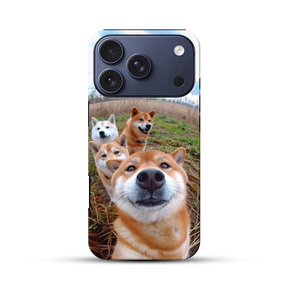 柴犬四匹集合 iPhone 17 Proオリジナルハ耐衝撃ケース