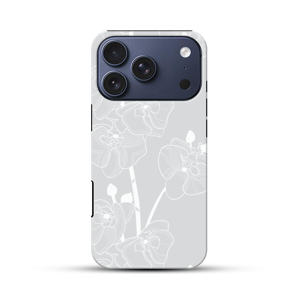 シンプルな蘭の線画パターン iPhone 17 Proオリジナルハ耐衝撃ケース