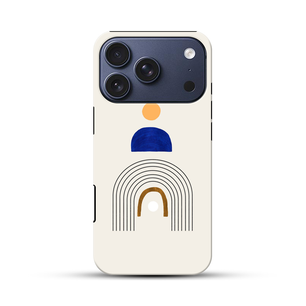 シンプルな人と虹のデザイン iPhone 17 Proオリジナルハ耐衝撃ケース