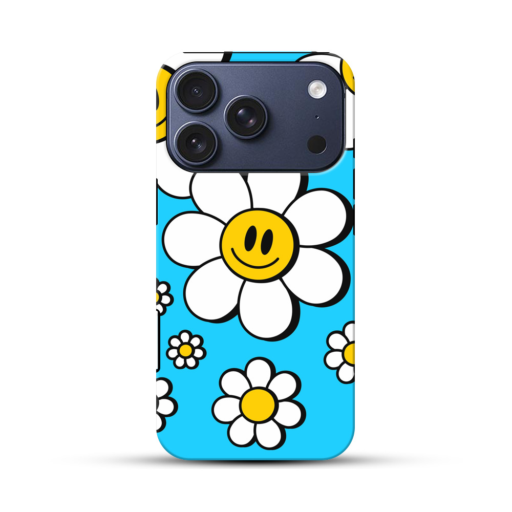 スマイリーフラワーパターン iPhone 17 Proオリジナルハ耐衝撃ケース