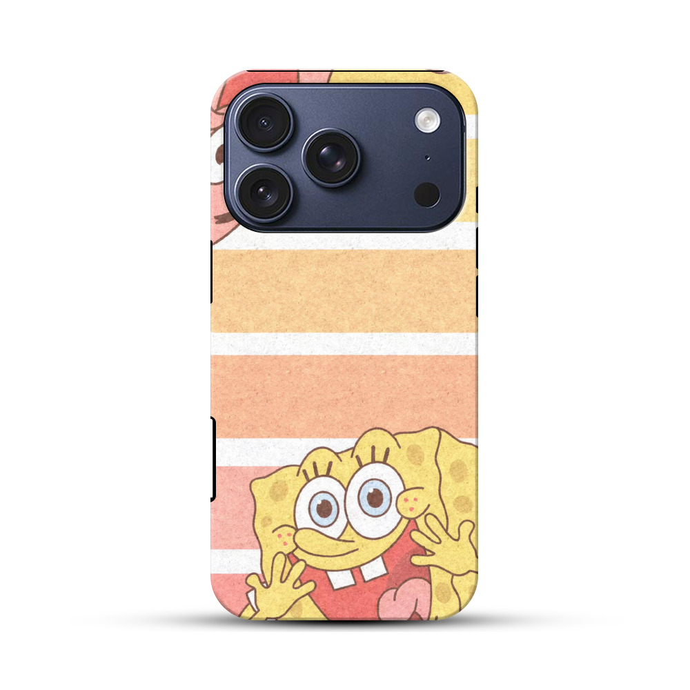 スポンジボブの顔 iPhone 17 Proオリジナルハ耐衝撃ケース