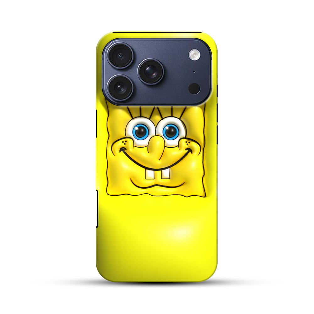 スポンジボブ顔デザイン iPhone 17 Proオリジナルハ耐衝撃ケース