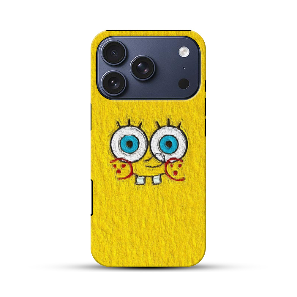 スポンジ風黄色顔 iPhone 17 Proオリジナルハ耐衝撃ケース