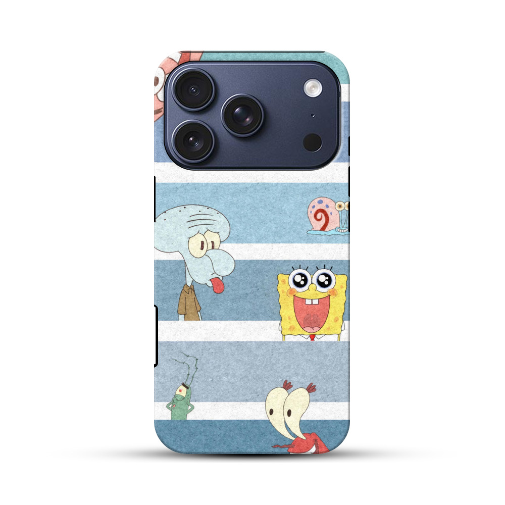 スポンジボブとイカルド iPhone 17 Proオリジナルハ耐衝撃ケース