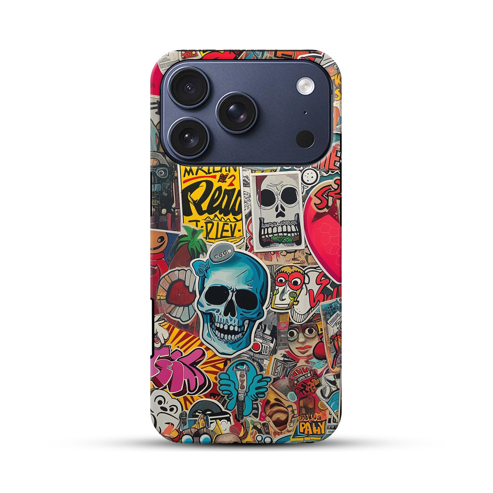 ストリートアートステッカー iPhone 17 Proオリジナルハ耐衝撃ケース