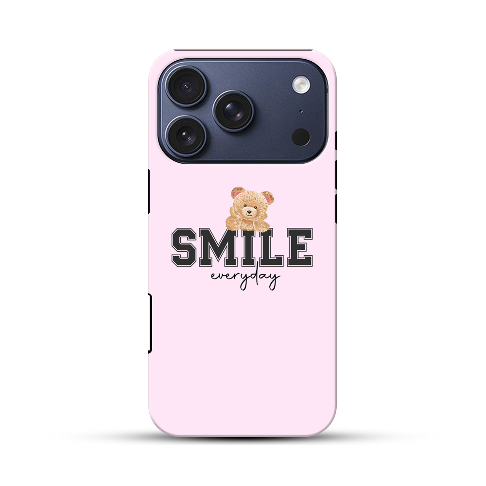 スマイルとクマのイラスト iPhone 17 Proオリジナルハ耐衝撃ケース