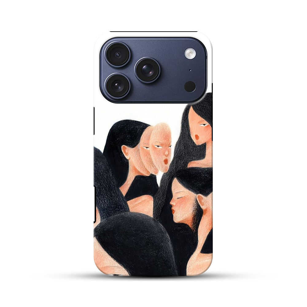 多面の女性のイラスト iPhone 17 Proオリジナルハ耐衝撃ケース