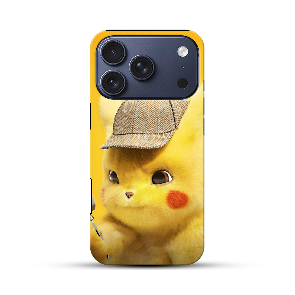 探偵風帽子の黄色キャラ iPhone 17 Proオリジナルハ耐衝撃ケース