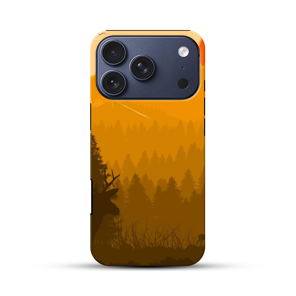 黄昏の山とシカ iPhone 17 Proオリジナルハ耐衝撃ケース