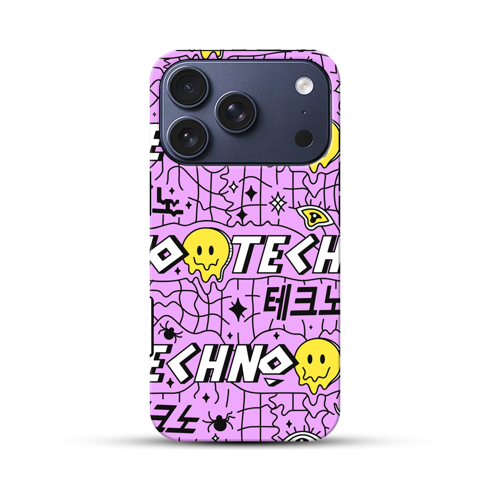 テクノミュージックパターン iPhone 17 Proオリジナルハ耐衝撃ケース