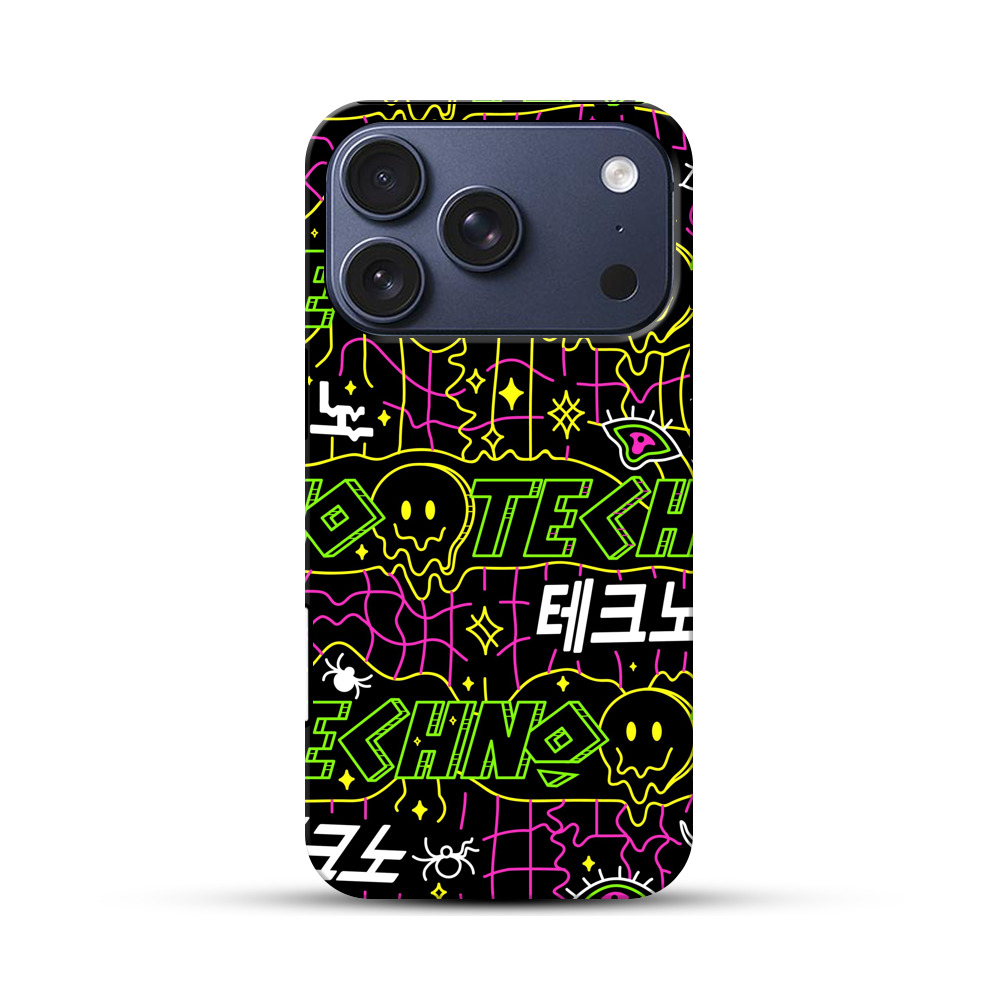 テクノパターンとホラーアイコン neon-techno テクノパターンとホラーアイコン neon-techno