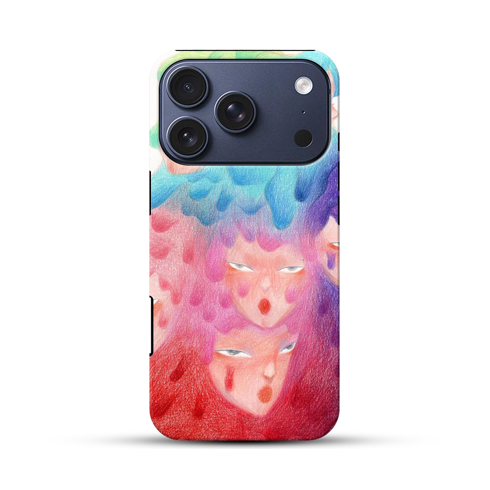 溶けるような多色の顔群 iPhone 17 Proオリジナルハ耐衝撃ケース