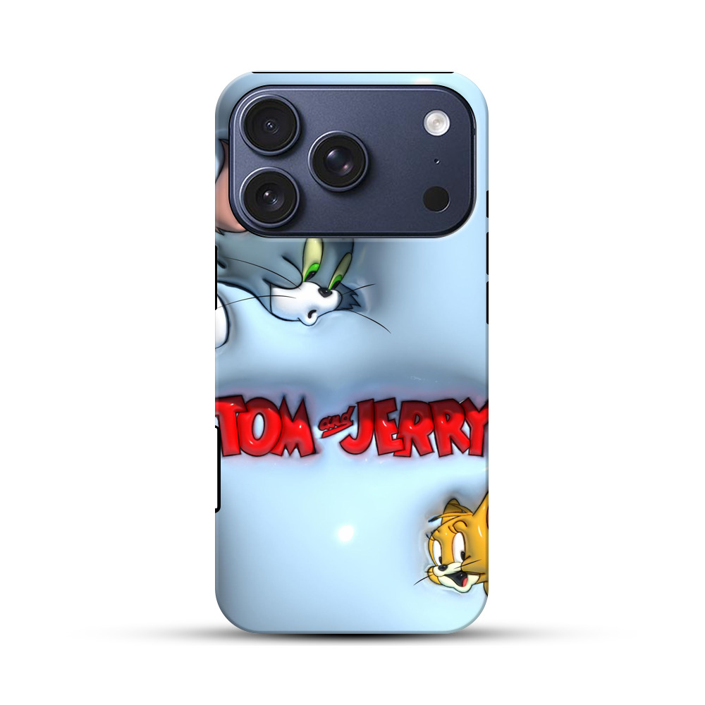 トムとジェリーの顔 iPhone 17 Proオリジナルハ耐衝撃ケース