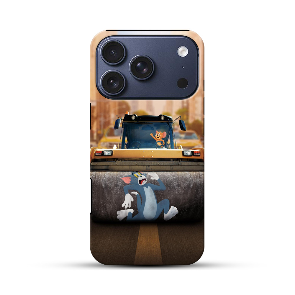 ローラー車に乗るトムとジェリー iPhone 17 Proオリジナルハ耐衝撃ケース