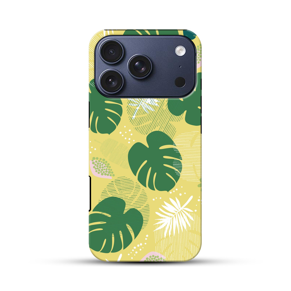 トロピカルリーフパターン iPhone 17 Proオリジナルハ耐衝撃ケース