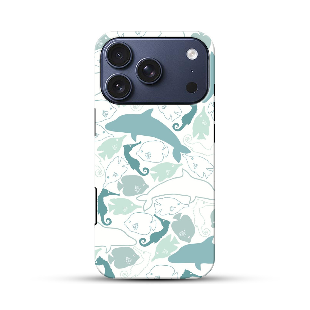 海の生き物のパターン iPhone 17 Proオリジナルハ耐衝撃ケース