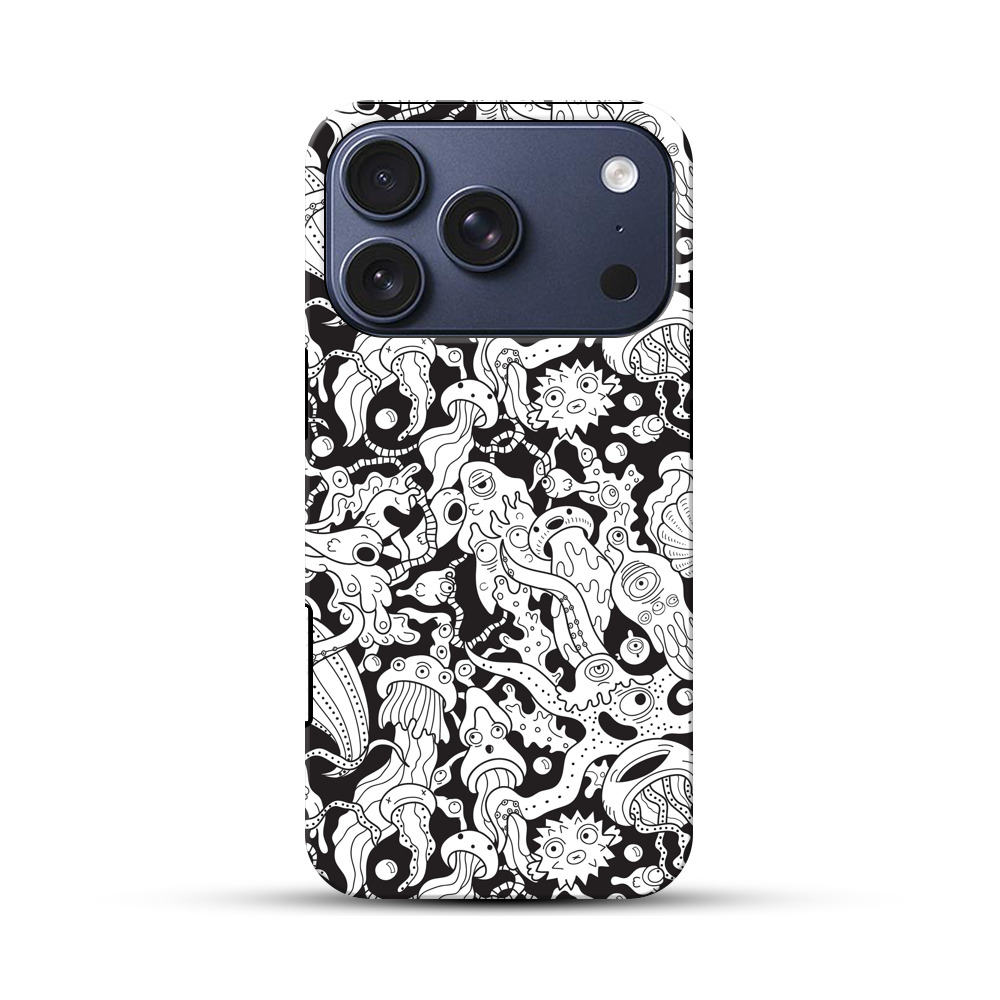 海の生き物パターン iPhone 17 Proオリジナルハ耐衝撃ケース