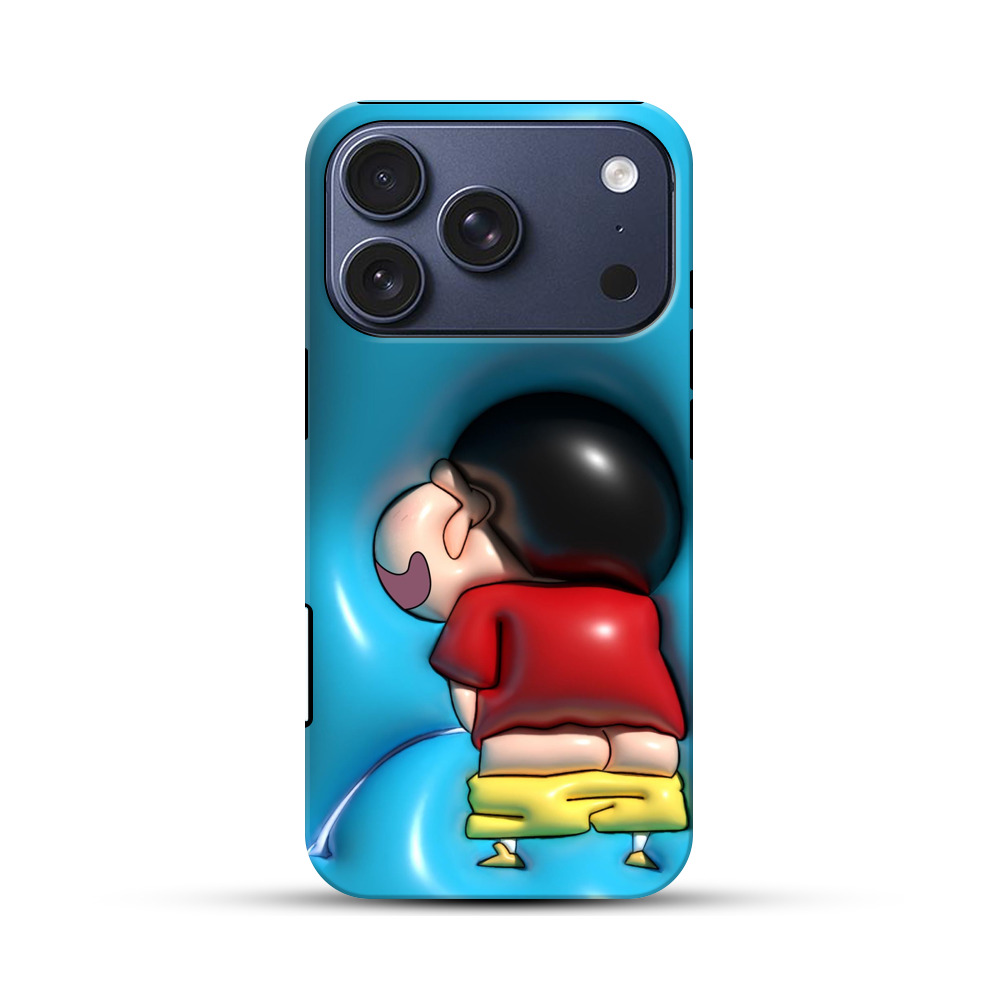 うずくまるキャラクター iPhone 17 Proオリジナルハ耐衝撃ケース