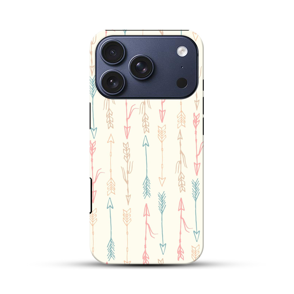 矢印と植物のパターン iPhone 17 Proオリジナルハ耐衝撃ケース