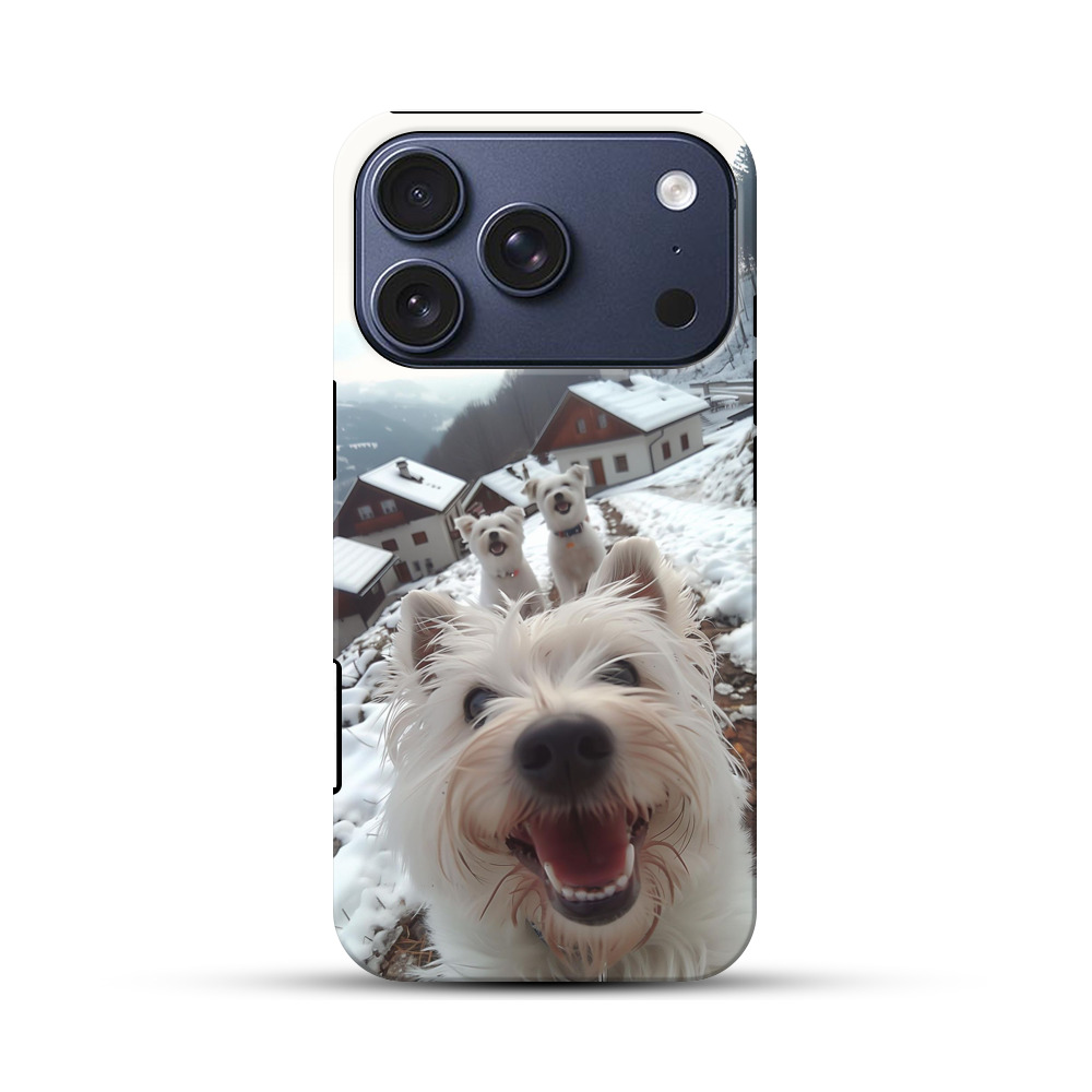 雪景色の白い犬たち iPhone 17 Proオリジナルハ耐衝撃ケース