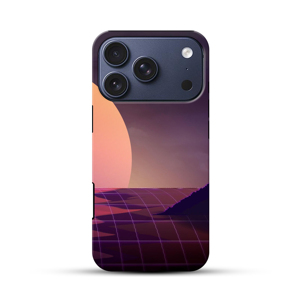 夕暮れ未来の海と太陽 iPhone 17 Proオリジナルハ耐衝撃ケース