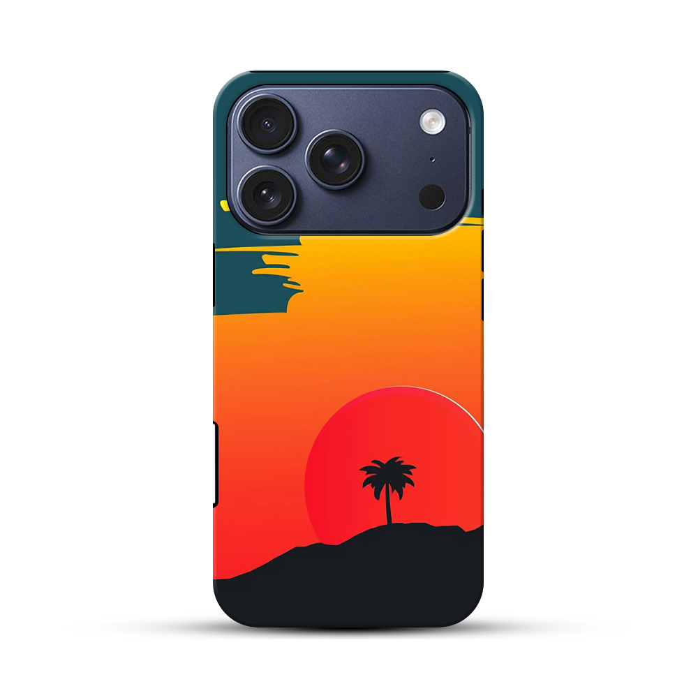 夕焼けのヤシの木 iPhone 17 Proオリジナルハ耐衝撃ケース