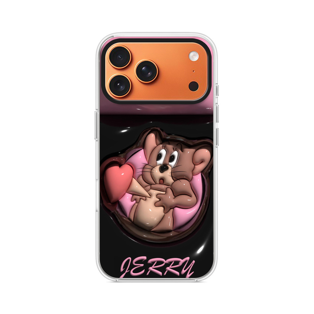 愛らしいネズミとハート iPhone 17 Pro Maxオリジナルケース