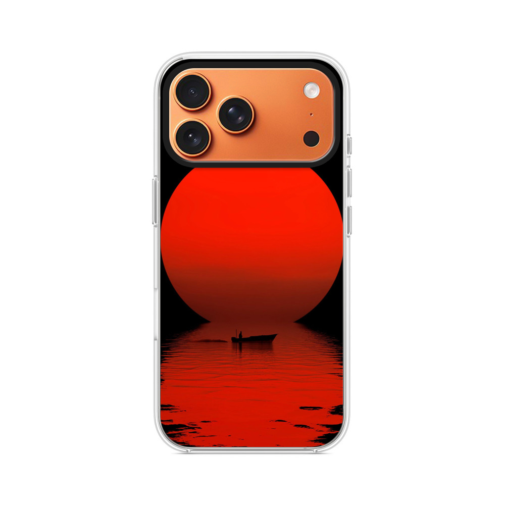 赤い太陽とボート iPhone 17 Pro Maxオリジナルケース