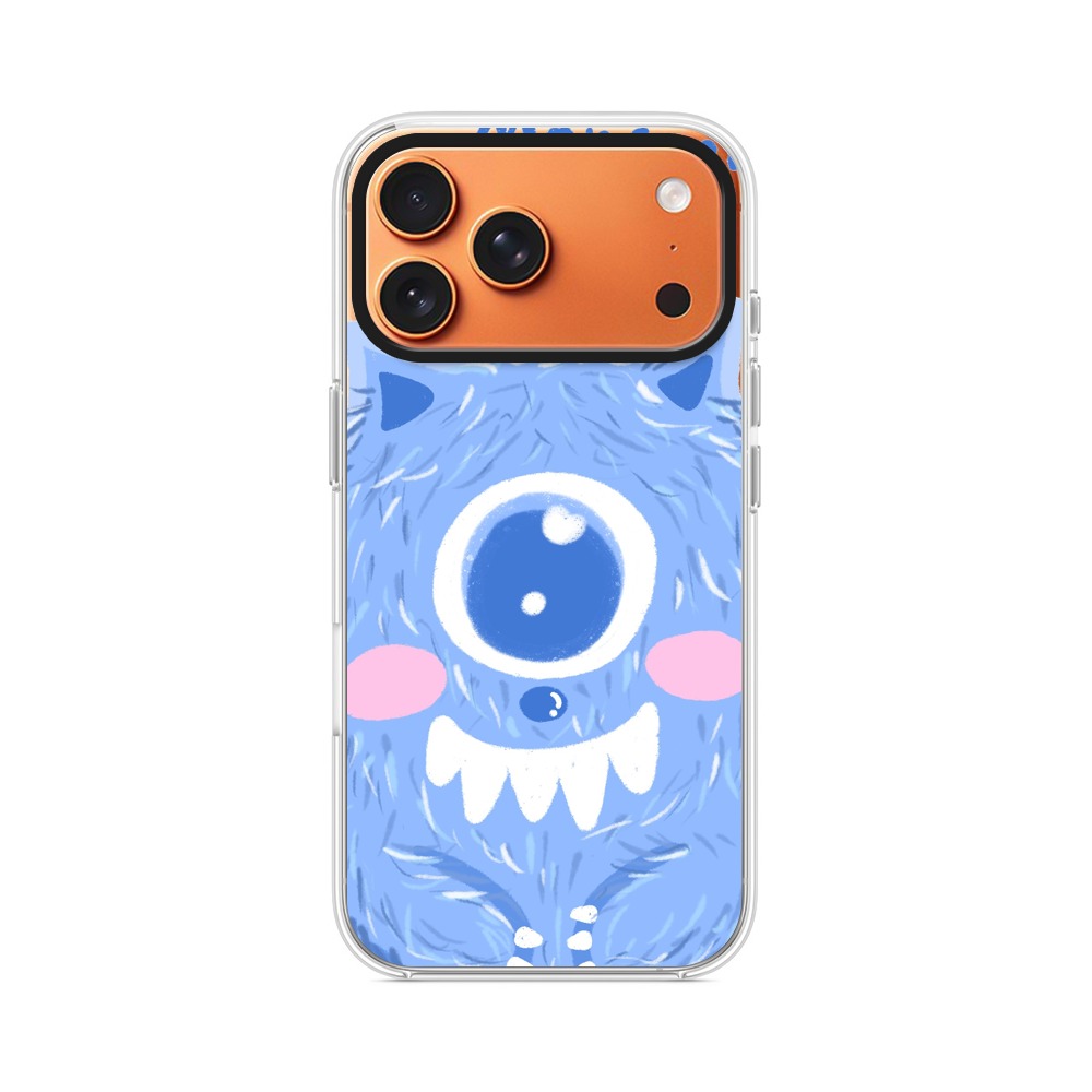 青いかわいいモンスター iPhone 17 Pro Maxオリジナルケース