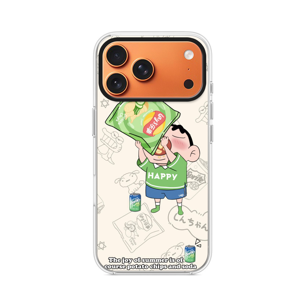 大きなポテトチップスを食べる子供 iPhone 17 Pro Maxオリジナルケース